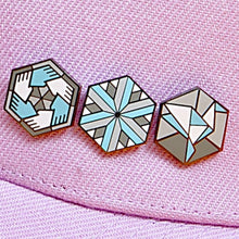 Load image into Gallery viewer, Community, Freedom & Identity Cube Pin Set (3 Pins)