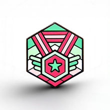 Load image into Gallery viewer, Abrosexual Flag - Medal Cube Pin - main product photo on white background