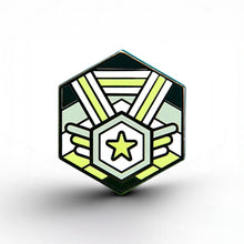 Load image into Gallery viewer, Agender Flag - Medal Cube Pin - main product photo on white background