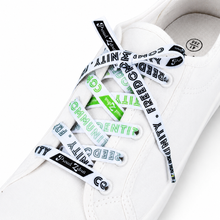 Load image into Gallery viewer, Agender Pride Flag White Shoelaces - main product photo on white background