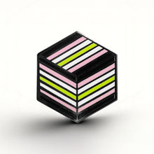 Load image into Gallery viewer, Agender Girl Flag - Flag Cube Pin - main product photo on white background