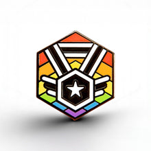 Load image into Gallery viewer, Ally Flag - Medal Cube Pin - main product photo on white background