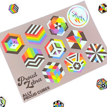 Load image into Gallery viewer, Ally Pride Sticker Sheet on clean white background by Proud Zebra