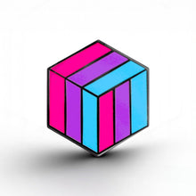 Load image into Gallery viewer, Androgyny Flag - Flag Cube Pin - main product photo on white background