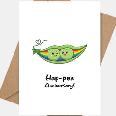 Anniversary: Hap-pea Anniversary - LGBTQ+ Greeting Cards