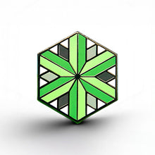 Load image into Gallery viewer, Aromantic Flag - Identity Cube Pin - main product photo on white background
