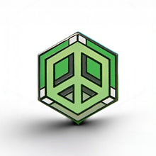 Load image into Gallery viewer, Aromantic Flag - Peace Cube Pin - main product photo on white background