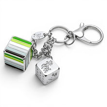 Load image into Gallery viewer, Aromantic Pride Flag Proud Cube Bag Charm on clean white background by Proud Zebra