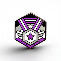 Asexual Flag - Medal Cube Pin