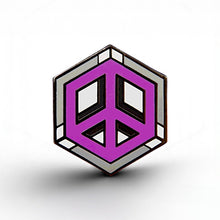 Load image into Gallery viewer, Asexual Flag - Peace Cube Pin - main product photo on white background