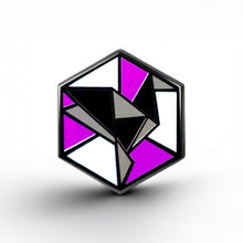 Load image into Gallery viewer, Asexual Flag - Freedom Cube Pin - main product photo on white background