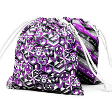Load image into Gallery viewer, Asexual Pride Flag Drawstring Bag on clean white background by Proud Zebra