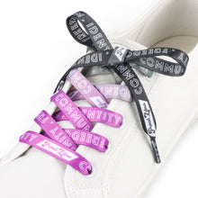 Load image into Gallery viewer, Asexual Pastel Shoelaces on white sneaker — laced detail