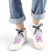 Load image into Gallery viewer, Asexual Pastel Shoelaces — worn on white sneakers
