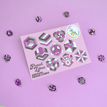 Load image into Gallery viewer, Asexual pride flag sticker sheet, vinyl LGBTQ+ pride stickers for laptops, water bottles, and notebooks by Proud Zebra