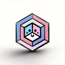Load image into Gallery viewer, Bigender Flag - Proud Cube Pin - main product photo on white background