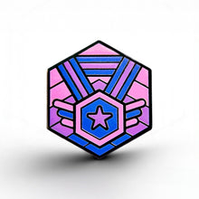 Load image into Gallery viewer, Bisexual Flag - Medal Cube Pin - main product photo on white background