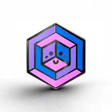Load image into Gallery viewer, Bisexual Flag - Proud Cube Pin - main product photo on white background