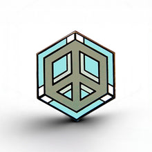Load image into Gallery viewer, Demiboy Flag - Peace Cube Pin - main product photo on white background