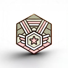 Load image into Gallery viewer, Demigirl Flag - Medal Cube Pin - main product photo on white background