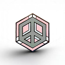 Load image into Gallery viewer, Demigirl Flag - Peace Cube Pin - main product photo on white background