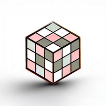 Load image into Gallery viewer, Demigirl Flag - Rubik's Cube Pin - main product photo on white background