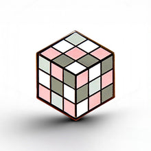 Load image into Gallery viewer, Demigirl Flag - Rubik's Cube Pin - main product photo on white background