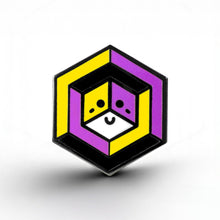 Load image into Gallery viewer, Non-Binary Flag - Proud Cube Pin - main product photo on white background