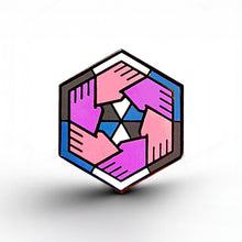 Load image into Gallery viewer, Genderfluid Flag - Community Cube Pin - main product photo on white background