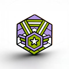 Genderqueer Flag - Medal Cube Pin