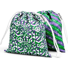 Load image into Gallery viewer, Genderqueer Pride Flag Drawstring Bag on clean white background by Proud Zebra