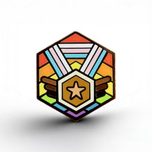 Load image into Gallery viewer, Inclusive Flag - Medal Cube Pin - main product photo on white background