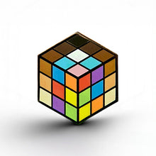 Load image into Gallery viewer, Inclusive Flag - Rubik's Cube Pin - main product photo on white background