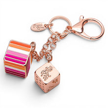 Load image into Gallery viewer, Lesbian Proud Cube Bag Charm on clean white background by Proud Zebra