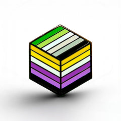 Non-Binary Aromantic Pride - Flag Cube Pin