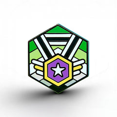 Non-Binary Aromantic Pride - Medal Cube Pin