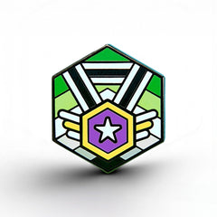 Non-Binary Aromantic Pride - Medal Cube Pin