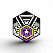 Load image into Gallery viewer, Non-Binary Asexual Pride - Medal Cube Pin - main product photo on white background