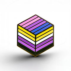 Non-Binary Bisexual Pride - Flag Cube Pin