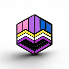 Non-Binary Bisexual Pride - Love Cube Pin