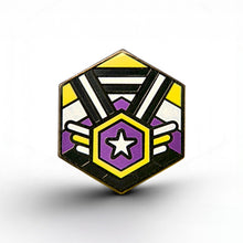 Load image into Gallery viewer, Non-Binary Flag - Medal Cube Pin - main product photo on white background
