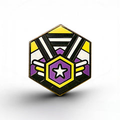 Non-Binary Flag - Medal Cube Pin