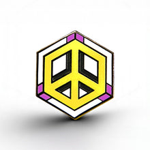 Load image into Gallery viewer, Non-Binary Flag - Peace Cube Pin - main product photo on white background