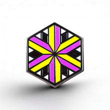 Load image into Gallery viewer, Non-Binary Flag - Identity Cube Pin - main product photo on white background