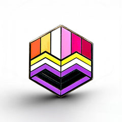 Non-Binary Lesbian Pride - Love Cube Pin
