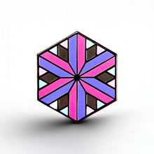 Load image into Gallery viewer, Omnisexual Flag - Identity Cube Pin - main product photo on white background