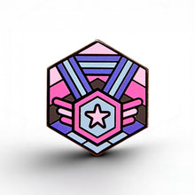 Load image into Gallery viewer, Omnisexual Flag - Medal Cube Pin - main product photo on white background