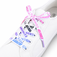 Load image into Gallery viewer, Omnisexual Pride Flag White Shoelaces - main product photo on white background