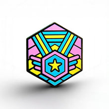 Load image into Gallery viewer, Pansexual Flag - Medal Cube Pin - main product photo on white background