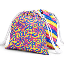 Load image into Gallery viewer, Pansexual Pride Flag Drawstring Bag on clean white background by Proud Zebra